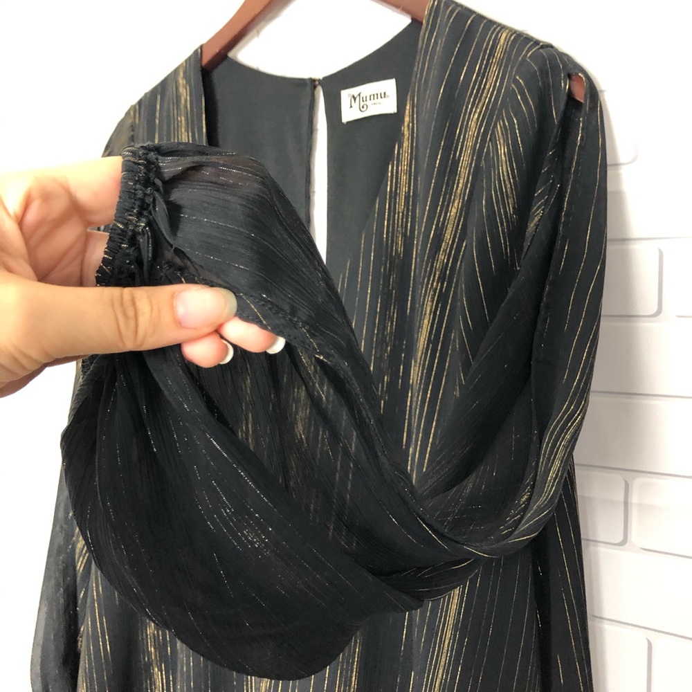 Show Me Your Mumu Tessa Black Gold Tunic Dress S - Picture 6 of 8